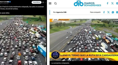 Scioli quiso mostrar el flujo de turistas en este fin de semana largo con una foto de 2024